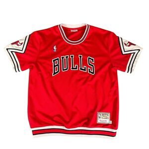 Chicago Bulls Sz XL Mitchell & Ness Men Red 1987/88 NBA Authentic Shooting Shirt